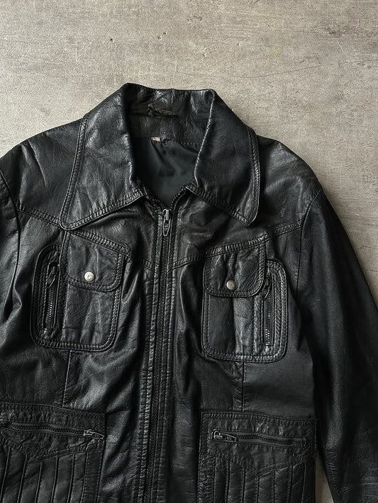 Korean Biker Jacket - Piel Genuina