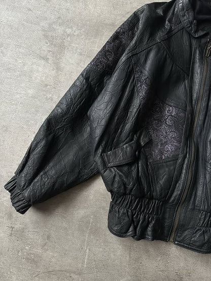 Vintage Bomber Jacket - Piel Grabado Bandana