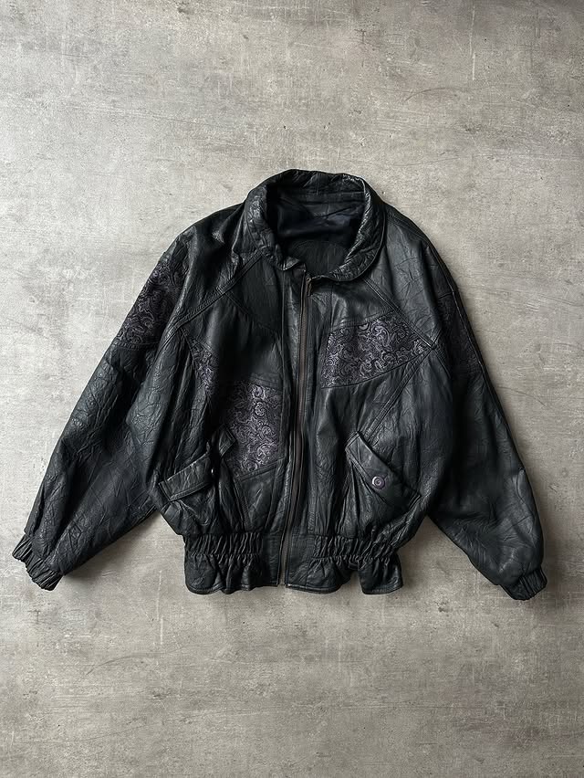 Vintage Bomber Jacket - Piel Grabado Bandana