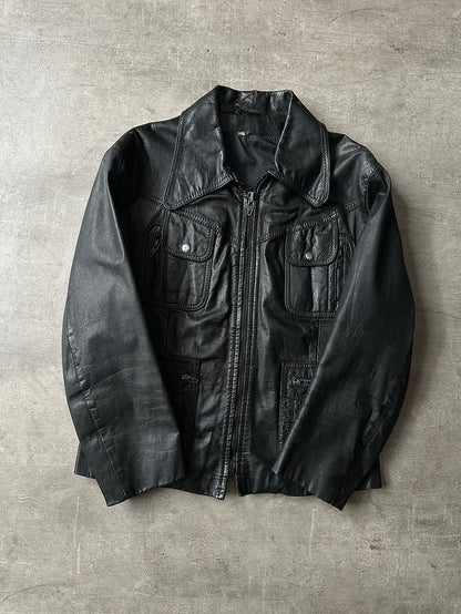 Korean Biker Jacket - Piel Genuina