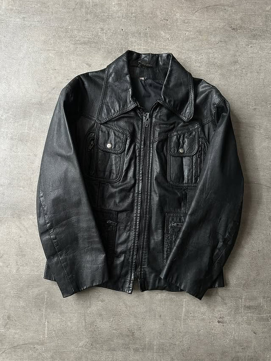 Korean Biker Jacket - Piel Genuina