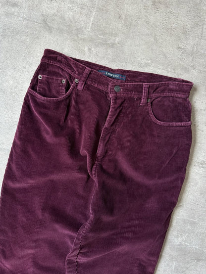 Satin Finish Corduroy Pants - Bill Blass