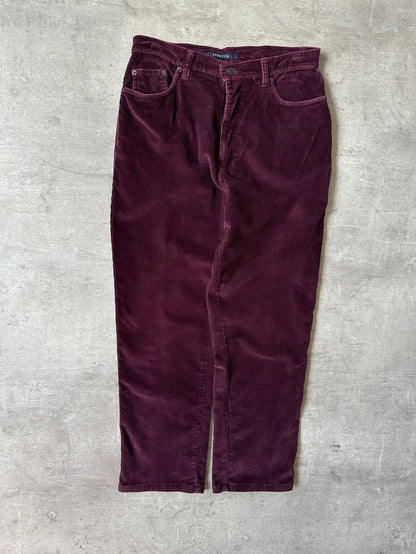 Satin Finish Corduroy Pants - Bill Blass