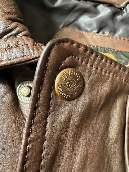 90's Brown Leather Bomber - D' Vany