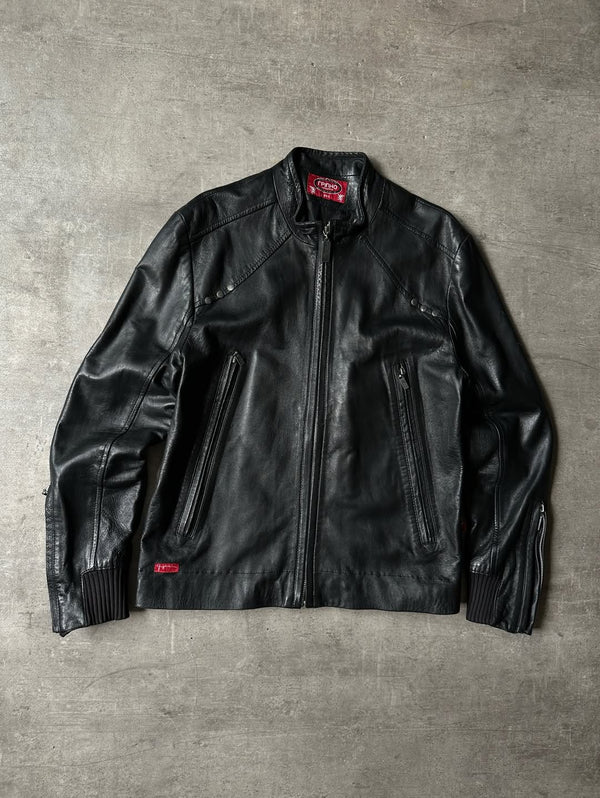 Y2K Biker Leather Jacket - Grypho