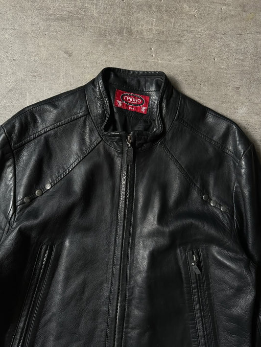 Y2K Biker Leather Jacket - Grypho