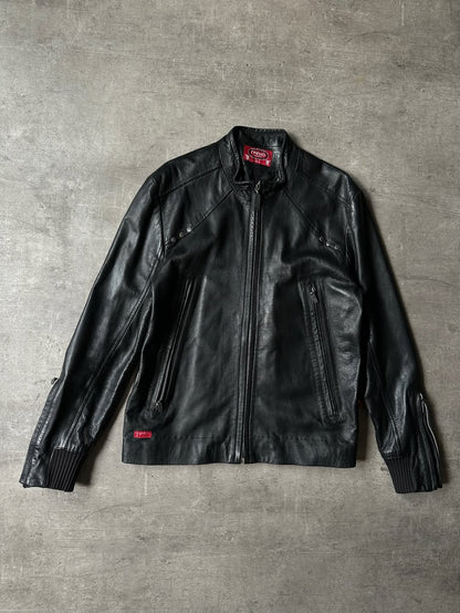 Y2K Biker Leather Jacket - Grypho