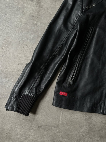 Y2K Biker Leather Jacket - Grypho