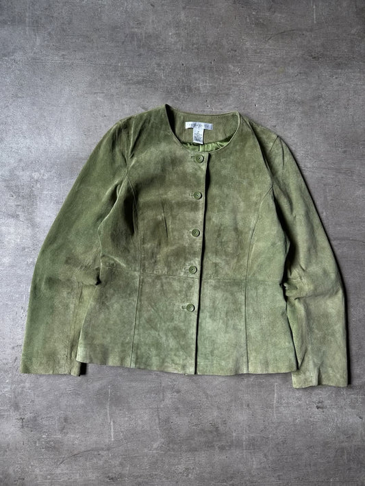 Green Suede Leather Jacket - Pursuits
