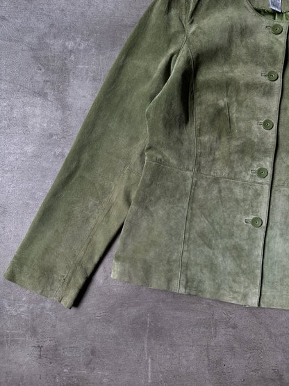 Green Suede Leather Jacket - Pursuits