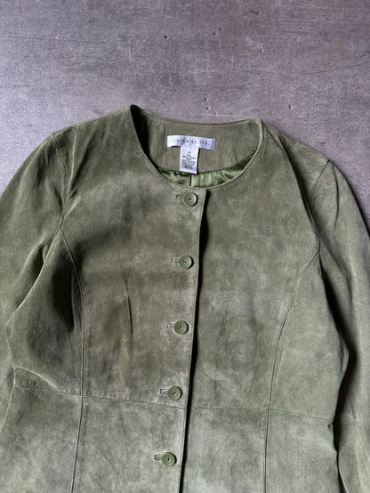 Green Suede Leather Jacket - Pursuits