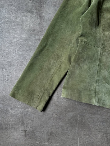 Green Suede Leather Jacket - Pursuits