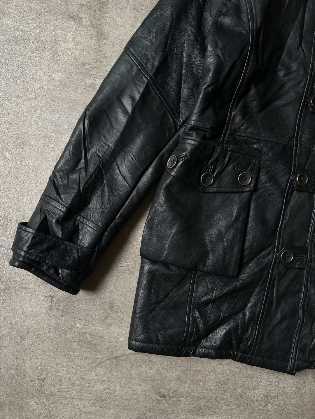 Sherpa Lined Leather Coat - Real Leather