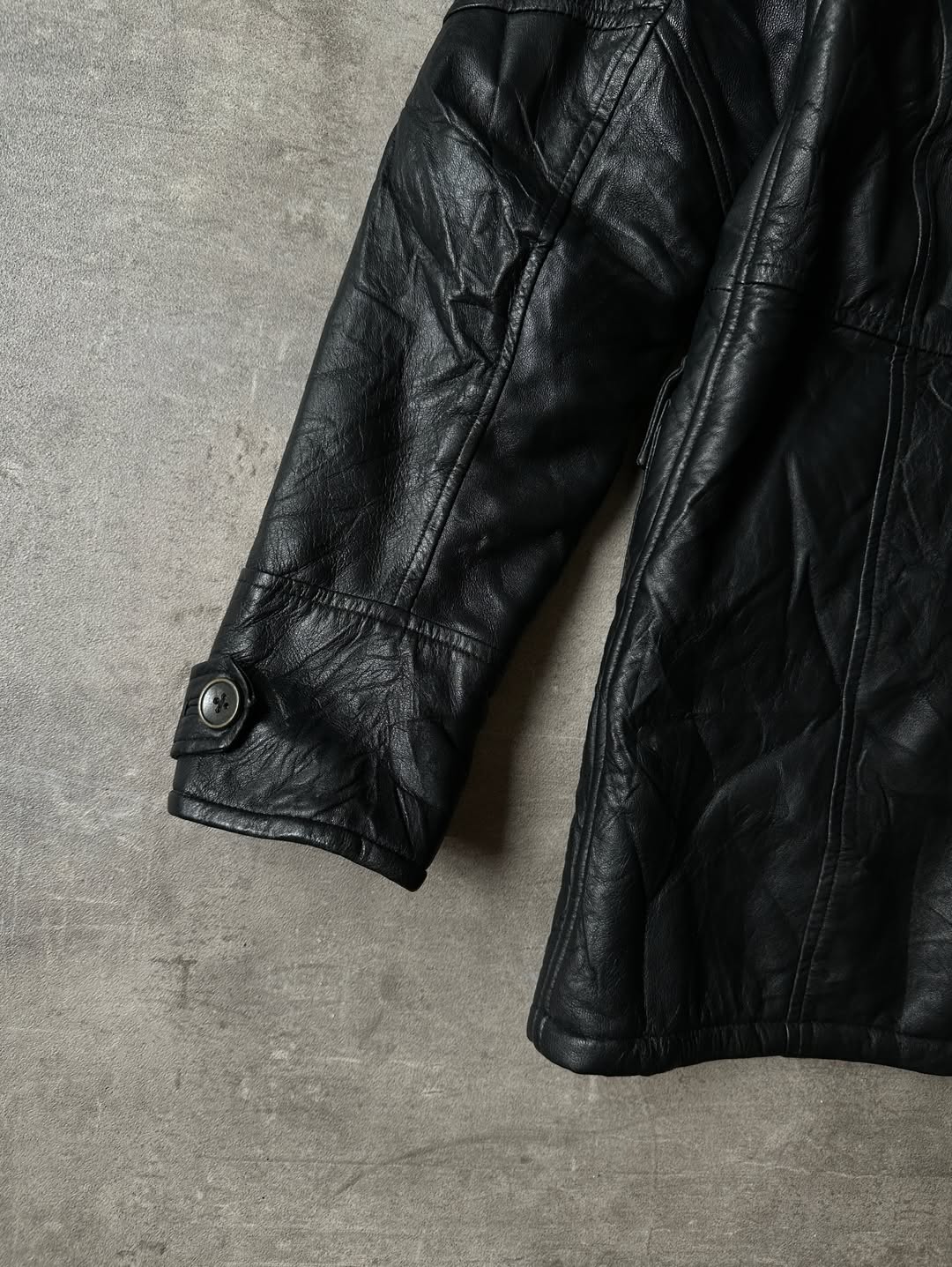 Sherpa Lined Leather Coat - Real Leather