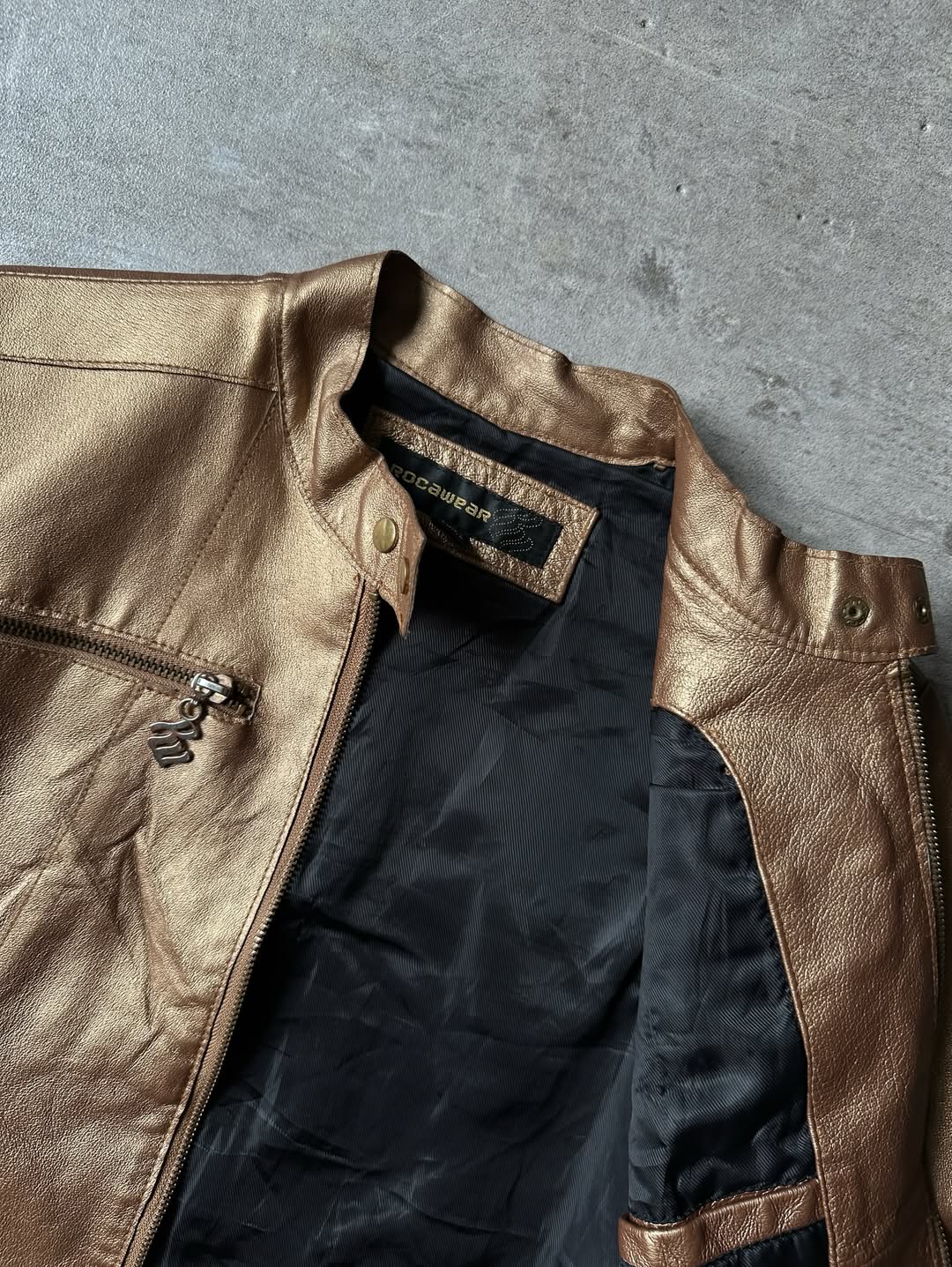 Vintage Racer Leather Jacket - Rocawear