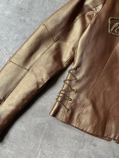 Vintage Racer Leather Jacket - Rocawear