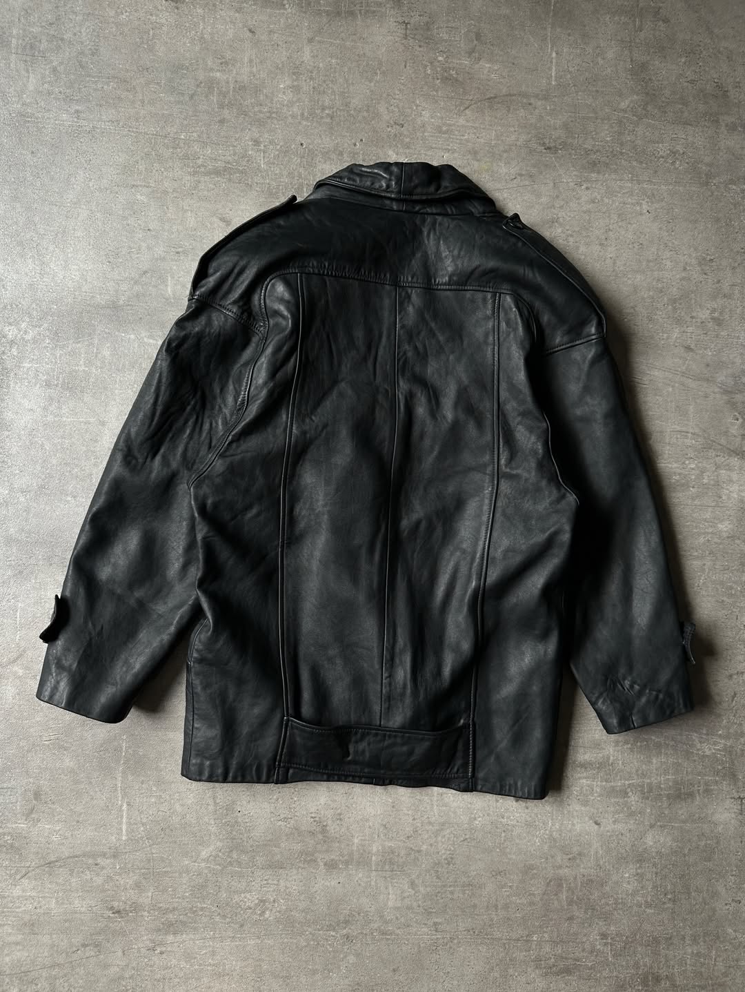 Double Breasted Leather Blazer - Tibor