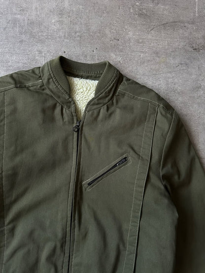 Vintage Bomber Jacket de Lona - Forro Felpa