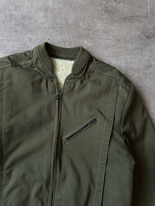 Vintage Bomber Jacket de Lona - Forro Felpa