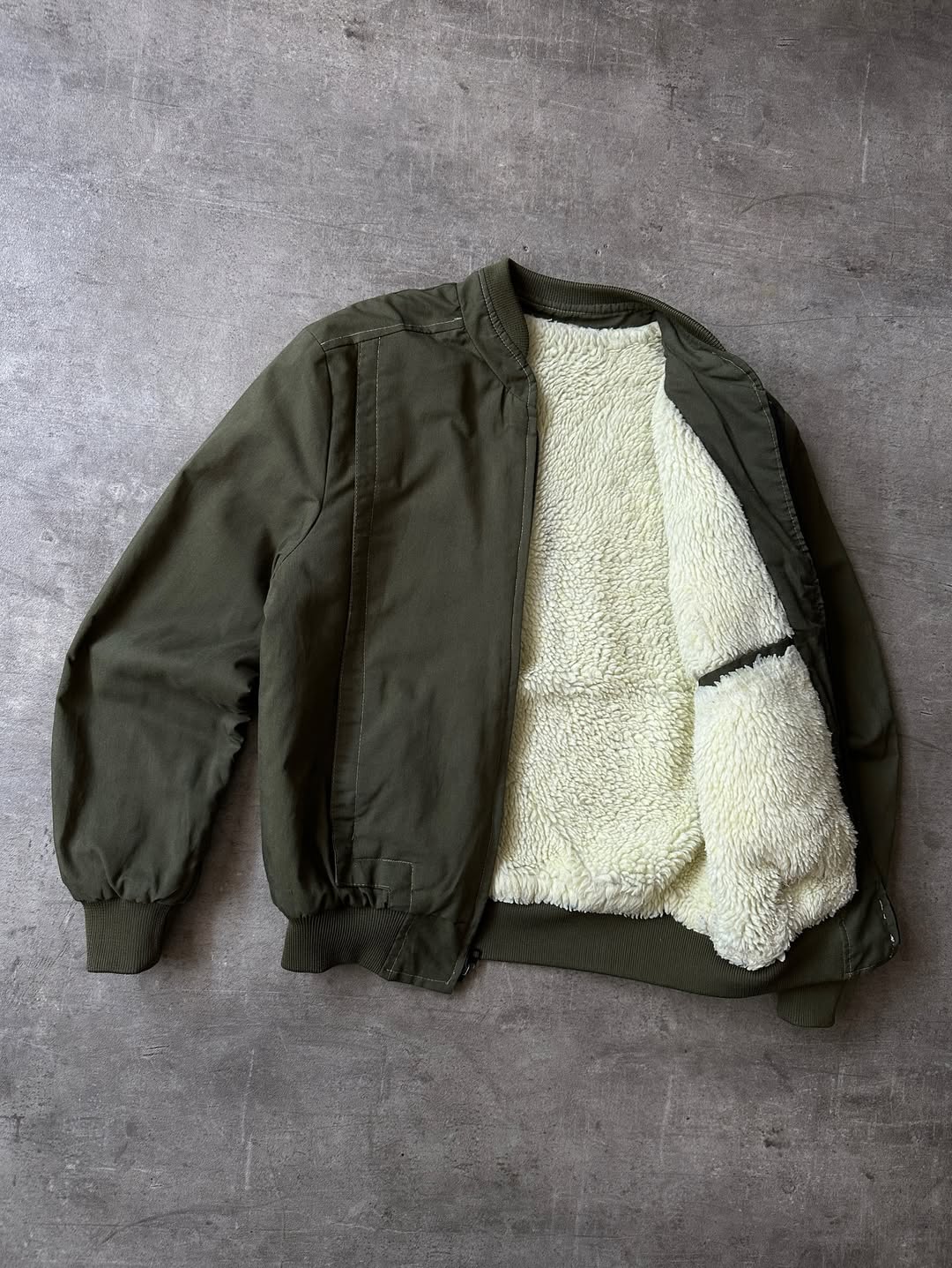 Vintage Bomber Jacket de Lona - Forro Felpa
