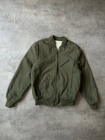 Vintage Bomber Jacket de Lona - Forro Felpa